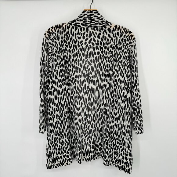 Etoile Leopard Print Open Front Cardigan Sweater black linen blend size medium - Picture 8 of 10